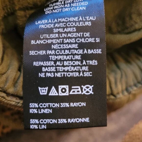 Free People NWT Cargo Army Military Green Shorts Cotton Linen size L - Picture 5 of 5